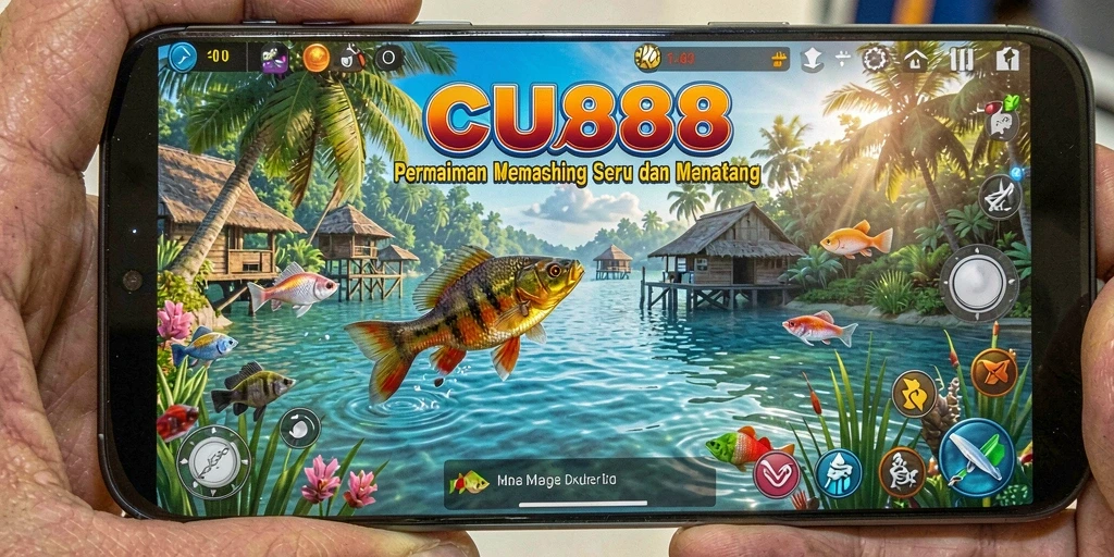 Screenshot utama CU888 menampilkan aksi memancing yang mendebarkan.