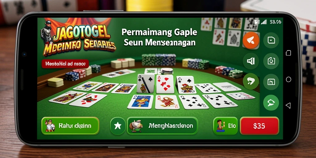 Screenshot gameplay menarik dari JAGOTOGEL dengan suasana gaple yang seru.