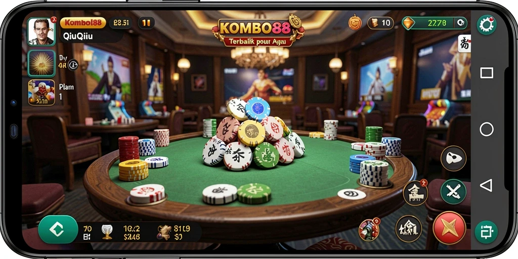 Tampilan gameplay seru QiuQiu di KOMBO88.
