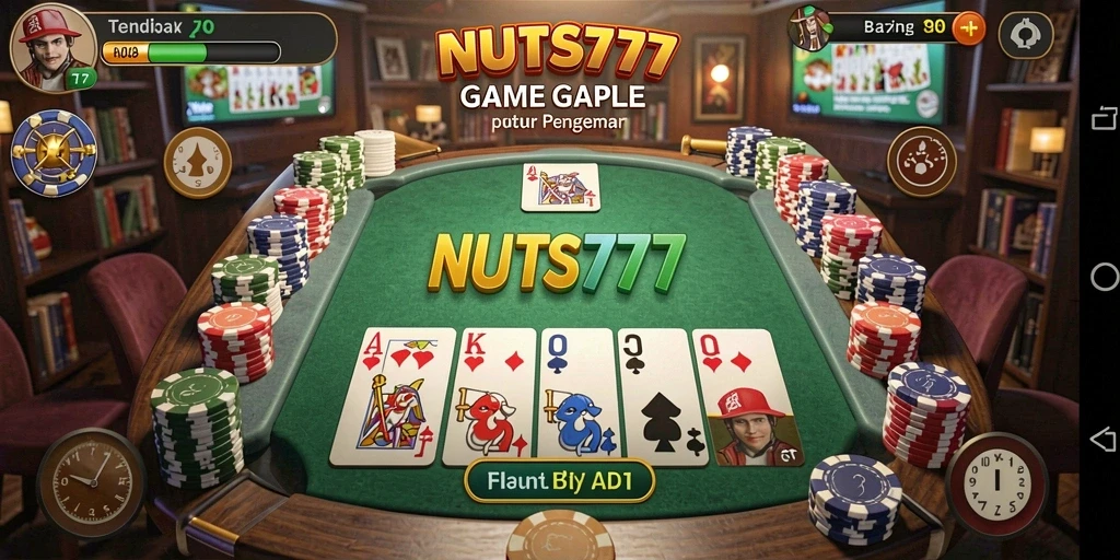 Gameplay seru NUTS777 mengajak pemain bertanding dalam Gaple.