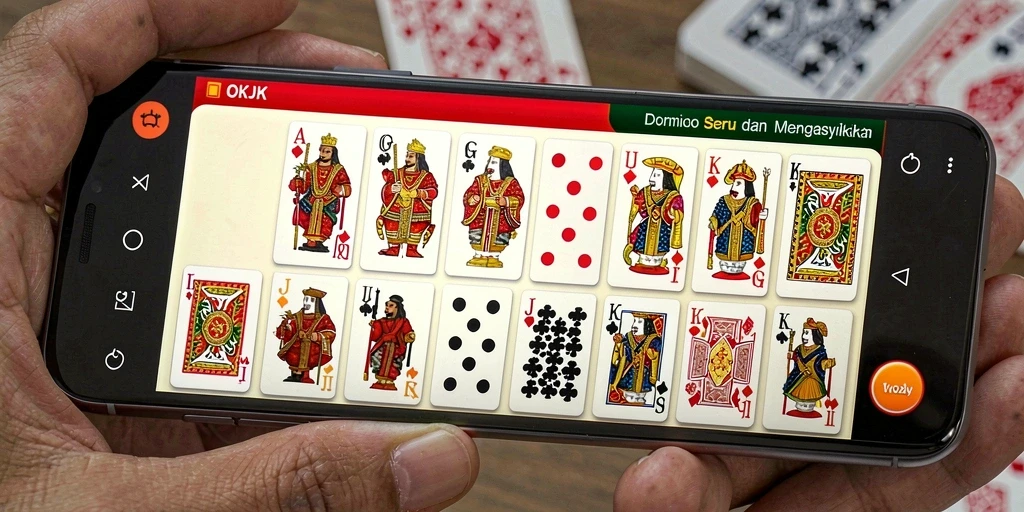 Screenshot gameplay <strong>OKJK</strong> menampilkan keseruan bermain domino dengan teman.