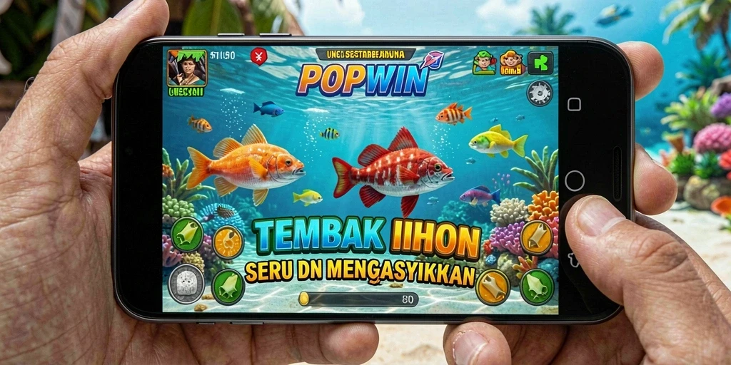 Tangkapan layar gameplay menampilkan aksi seru menembak ikan di laut.