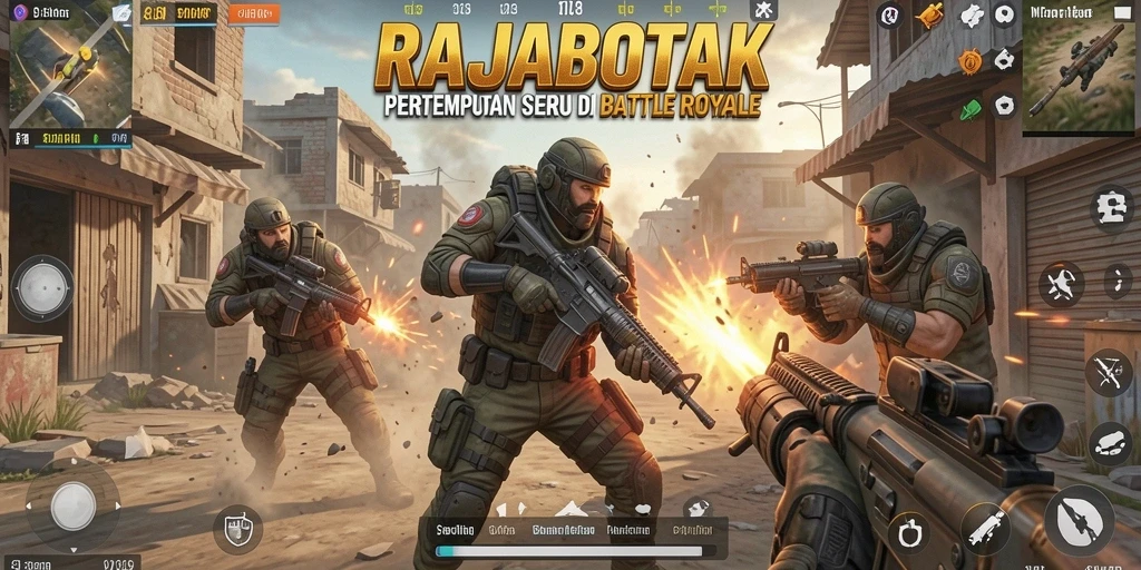 Tampilan gameplay RAJABOTAK dalam pertempuran Battle Royale.