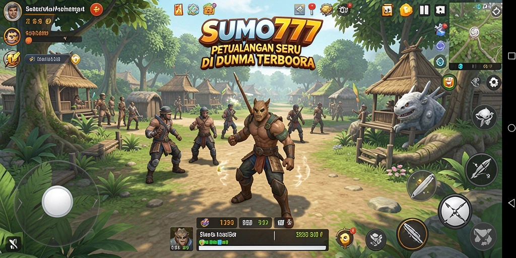 Tangkapan layar gameplay dari dunia terbuka SUMO777 yang menakjubkan.