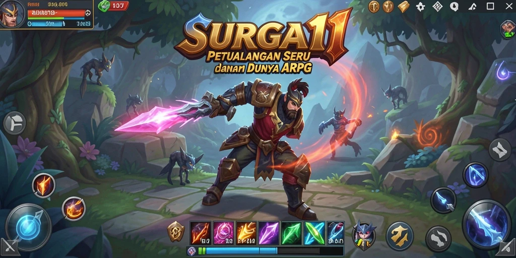 Tampilan gameplay epik dari SURGA11 yang penuh aksi di dunia ARPG.