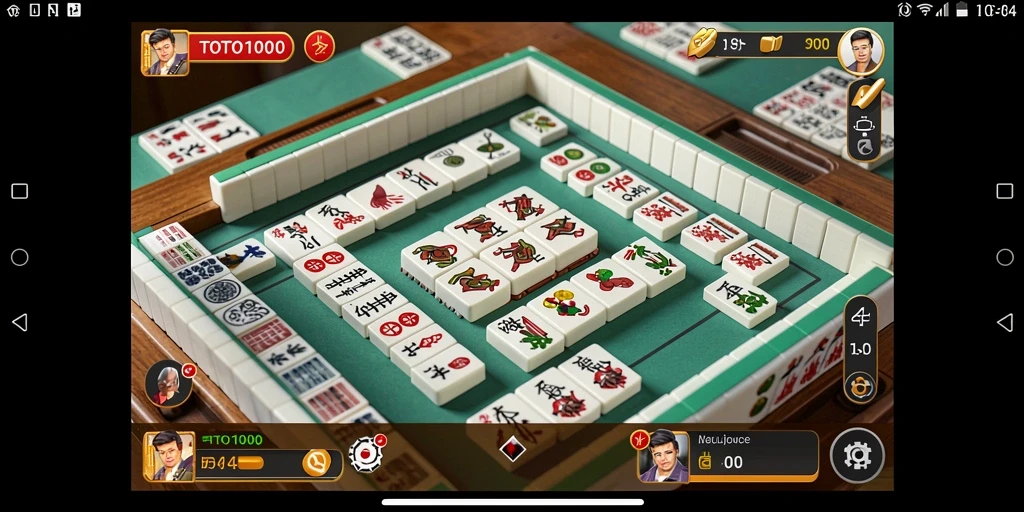 Tampilan gameplay yang menarik dari TOTO1000, menampilkan keasyikan Mahjong.